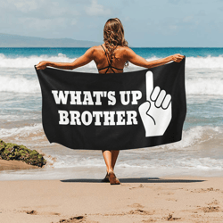 sketch what's up brother beach towel