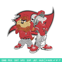 taz and bugs kriss kross tampa bay buccaneers embroidery design, buccaneers embroidery, nfl embroidery, sport embroidery