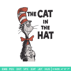 the cat in the hat embroidery design, dr seuss embroidery, embroidery design, embroidery file, digital download.