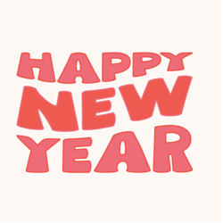 happy new year typography svg png, wavy text svg, new year typography, celebrate in style, happy new year design