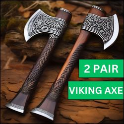 steel viking axe | 2 pair in one package handmade viking axe