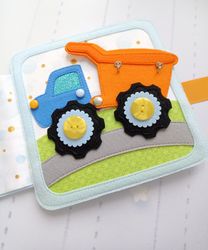 transport quiet book, construction toy, diy travel book,felt book for boys,different types of transport