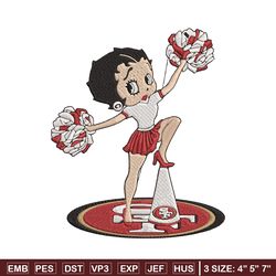 cheer betty boop san francisco 49ers embroidery design, 49ers embroidery, nfl embroidery, logo sport embroidery.