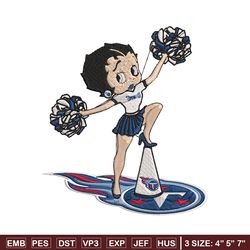cheer betty boop tennessee titans embroidery design, tennessee titans embroidery, nfl embroidery, logo sport embroidery.