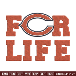 chicago bears for life embroidery design, bears embroidery, nfl embroidery, sport embroidery, embroidery design.