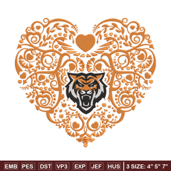 Idaho State Bengals heart embroidery design, Sport embroidery, logo sport embroidery, Embroidery design,NCAA embroidery