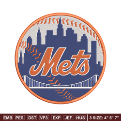 new york mets logo embroidery design, mlb embroidery, sport embroidery, logo sport embroidery, embroidery design.