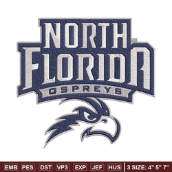 north florida ospreys logo embroidery design, ncaa embroidery, sport embroidery, logo sport embroidery,embroidery design
