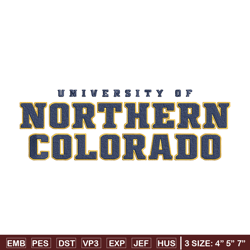 northern colorado logo embroidery design, ncaa embroidery, sport embroidery, logo sport embroidery,embroidery design.