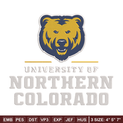 northern colorado logo embroidery design, ncaa embroidery,sport embroidery,logo sport embroidery,embroidery design