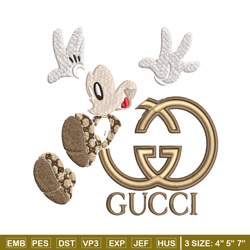 mickey gucci embroidery design, mickey embroidery, embroidery file, logo shirt, sport embroidery, digital download.