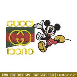 mickey gucci embroidery design, mickey embroidery, embroidery file, logo shirt, sport embroidery, digital download