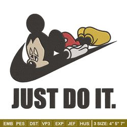 mickey just do it embroidery design, mickey embroidery, embroidery file, nike embroidery, anime shirt, digital download