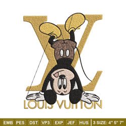 mickey logo lv embroidery design, lv embroidery, embroidery file, disney embroidery, logo shirt, digital download