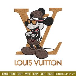 mickey louis vuitton embroidery design, lv embroidery, brand embroidery, logo shirt, embroidery file, digital download