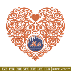 new york mets heart embroidery design, sport embroidery, logo sport embroidery, embroidery design, mlb embroidery