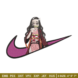 nezuko x nike embroidery design, demon slayer embroidery,embroidery file, nike embroidery, anime shirt, digital download