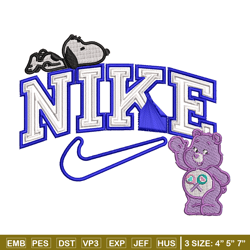 nike bear dog embroidery design, cartoon embroidery, nike design, embroidery shirt, embroidery file,digital download