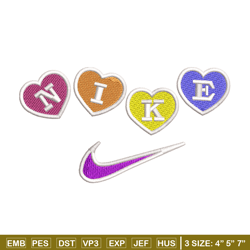 nike heart embroidery design, logo embroidery, nike design, embroidery shirt, embroidery file, digital download