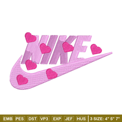 nike heart embroidery design, nike embroidery, nike design, embroidery shirt, embroidery file, digital download