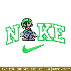 nike mario green embroidery design, mario embroidery, nike design, embroidery shirt, embroidery file, digital download