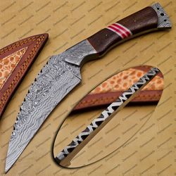 handmade damascus steel karambit knife hunting knife ross wood handle gift for him, groomsman gift