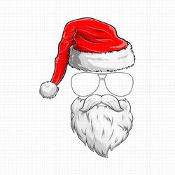 christmas santa claus face sunglasses with hat beard png, santa claus hat beard png, santa claus png