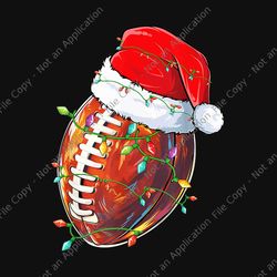 christmas football team santa sports png, rugby ball santa hat lights png, ball wearing santa hat png