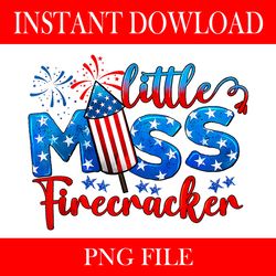 little miss firecracker 4th of july american flag png