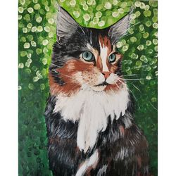 cat portrait original painting by rinaartsk