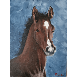 animal portrait original painting unique wall art by rinaartsk