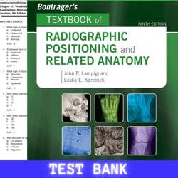 latest 2024 for bontrager's textbook of radiographic positioning and related anatomy 9th edition by lampignano test bank