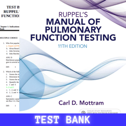 latest 2024 for ruppel's manual of pulmonary function testing 11th edition by mottram test bank