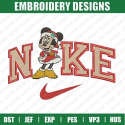 nike minnie mouse embroidery designs, christmas embroidery designs, nike christmas designs, instant download