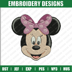 minnie face embroidery files, disney embroidery designs, minnie embroidery designs files, instant download