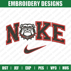 nike x georgia bulldogs embroidery files, sport embroidery designs, nike embroidery designs files,  instant download