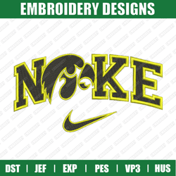 nike x iowa hawkeyes embroidery files, sport embroidery designs, nike embroidery designs files,  instant download
