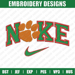 nike x clemson tigers embroidery files, sport embroidery designs, nike embroidery designs files,  instant download