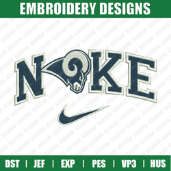 nike x los angeles rams embroidery files, sport embroidery designs, nike embroidery designs files,  instant download