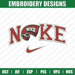 nike western kentucky hilltoppers embroidery files, sport embroidery designs, nike embroidery designs files,  instant do