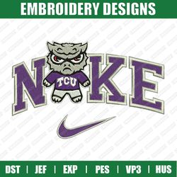 nike tcu horned frogs embroidery files, sport embroidery designs, nike embroidery designs files, instant download