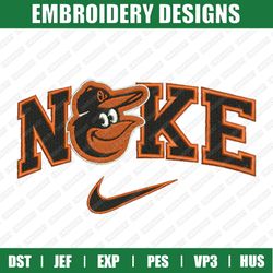 nike baltimore orioles embroidery files, sport embroidery designs, nike embroidery designs files, instant download