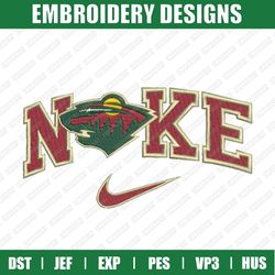 nike minnesota wild embroidery files, sport embroidery designs, nike embroidery designs files, instant download