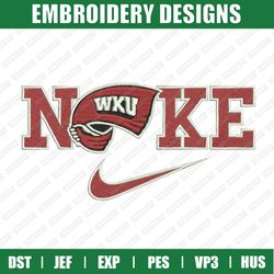 nike x western kentucky hilltoppers embroidery files, sport embroidery designs, nike embroidery designs files, instant d
