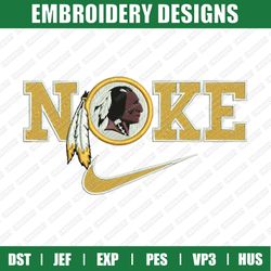 nike x washington redskins embroidery files, sport embroidery designs, nike embroidery designs files, instant download