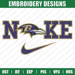 nike x baltimore ravens embroidery files, sport embroidery designs, nike embroidery designs files, instant download