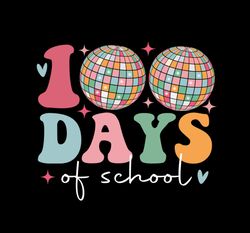 100 days of school png, disco ball png, funny 100th day png