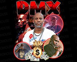 dmx design, png file, vintage bootleg rap tee design, hiphop