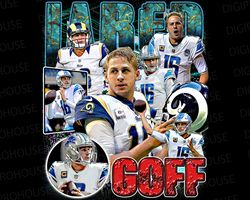 jared goff shirt design png digital.retro, 90s