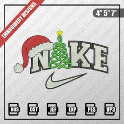 christmas embroidery designs, nike christmas designs, nike santa hat embroidery designs, digital download